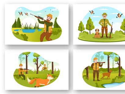 15 Wild Animals Hunting Illustration by denayuneep ~ EpicPxls