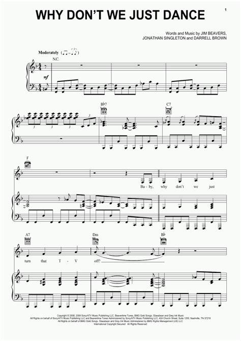 Why Don't We Just Dance Piano Sheet Music