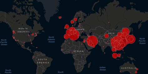 Interactive map shows all reported coronavirus cases in the world