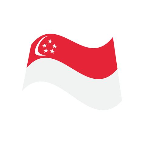 Republic of singapore flag icon, vector illustration logo design ...