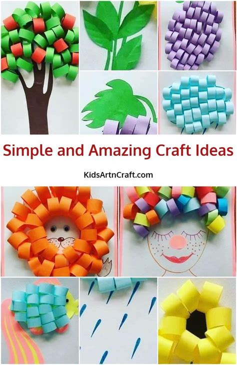 Simple Paper Strip Craft Ideas for Kids | Paper crafts, Paper craft ...