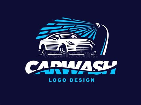 Logo Car Wash On Dark Background. Stock Vector - Illustration of banner, blue: 74505104 | Wash ...