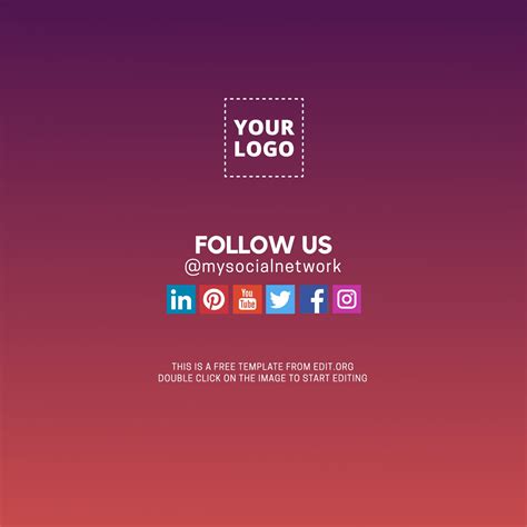 Customizable template of "Follow us" | Social media template, Social ...