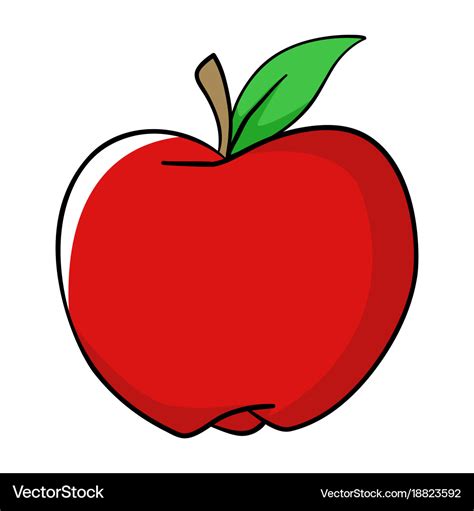 Cartoon of an apple Royalty Free Vector Image - VectorStock