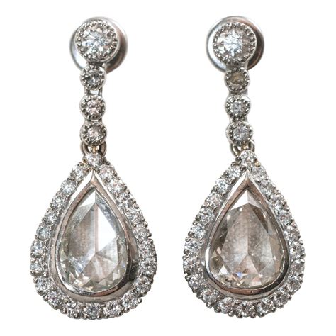 Antique Rose Cut Diamond Earrings at 1stdibs