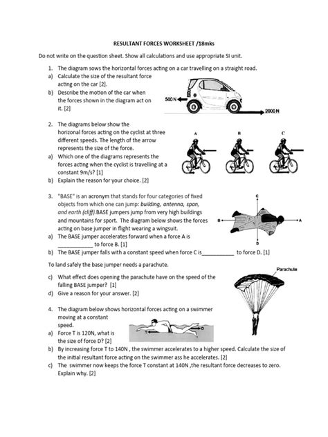 Resultant Forces Worksheet | PDF