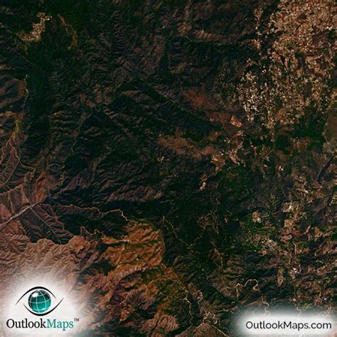 Los Angeles, CA Area Satellite Map Print | Aerial Image Poster