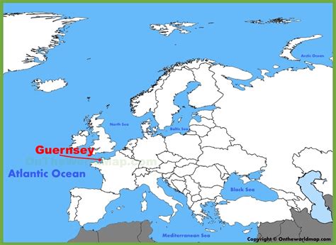 Guernsey location on the Europe map - Ontheworldmap.com