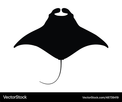 Manta ray silhouette art Royalty Free Vector Image