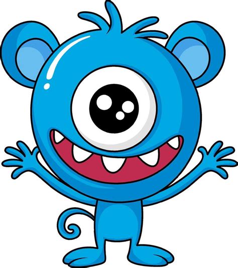 Cute one eyed monster character 10519667 Vector Art at Vecteezy