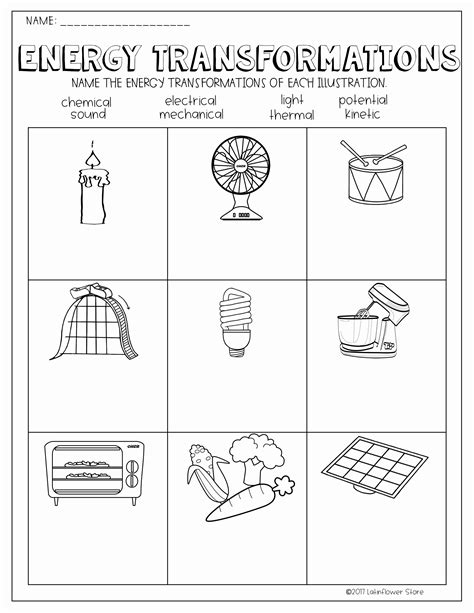 50 Energy Transformation Worksheet Pdf