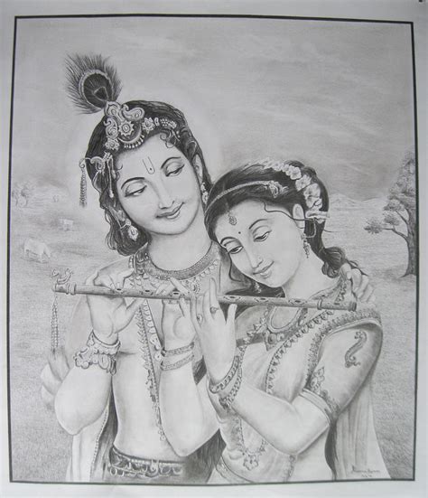 Radha Krishna Drawing by Prasanna Raghavan - Pixels