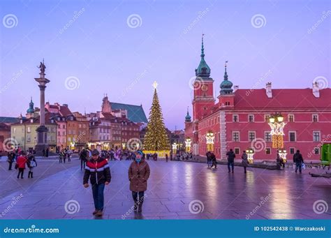 Warsaw Christmas lights editorial stock photo. Image of christmas ...