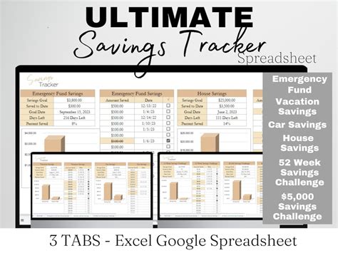 Savings Tracker Excel Sheet, Savings Challenge Bundle, Savings Tracker Sheet, Savings Tracking ...