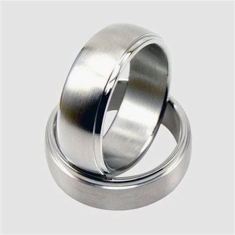 Stainless Steel Rings: Stainless Steel Ring with Rounded Brushed Top and Stepped Edges $4.99 ...