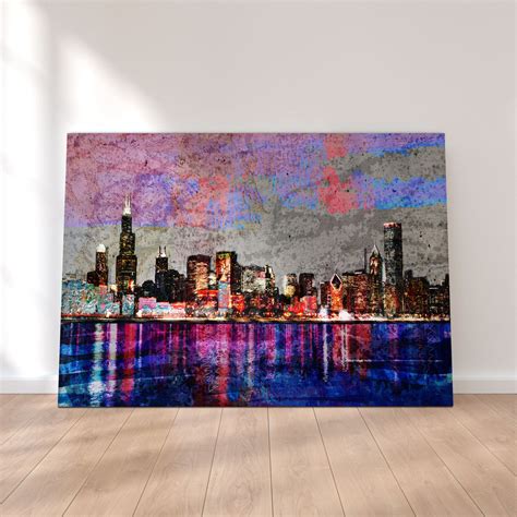 Abstract Chicago Skyline Canvas Set – Legendary Wall Art