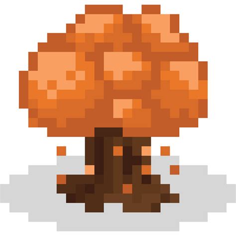 Pixel art autumn tree with falling leaves 27951103 PNG