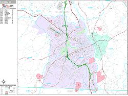 Nashua New Hampshire Zip Code Wall Map (Premium Style) by MarketMAPS