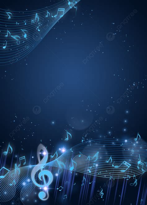 Abstract Minimalist Light Effect Blue Background Of Musical Notes ...