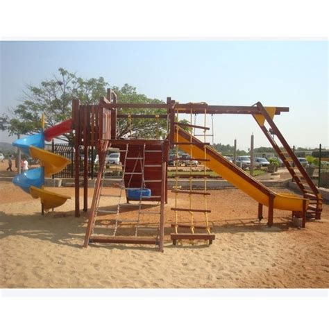 Brown Wooden Spiral Playground Slide, Age Group: 3 - 12 Years at best price in Chennai