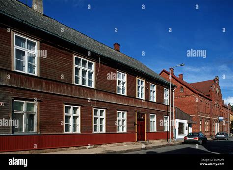 Estonia,Viljandi,Old Town ,traditional houses,typical houses Stock ...