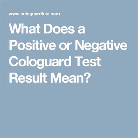 What Does a Positive or Negative Cologuard Test Result Mean ...