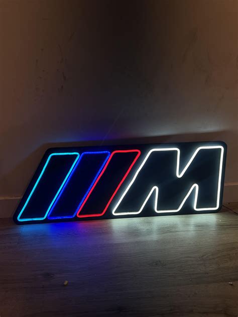 BMW M Logo Car Neon Sign BMW Neon Sign Logo Neon Sign Neon Sign Bedroom ...