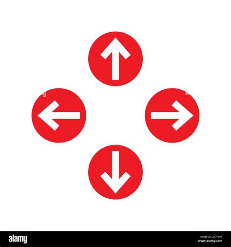 Up, down, right, left arrows set in circles Stock Vector Image & Art - Alamy