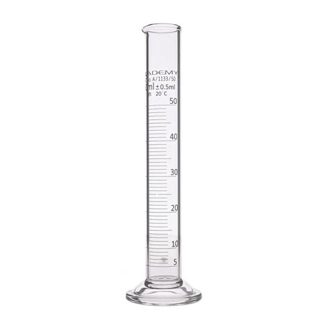 E8L32426 - Academy Glass Measuring Cylinder: 50ml - Pack of 10 | Findel International