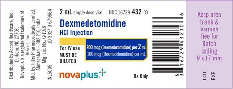 Dexmedetomidine Hydrochloride For Injection 100mg/ml 2ml « Medical Mart