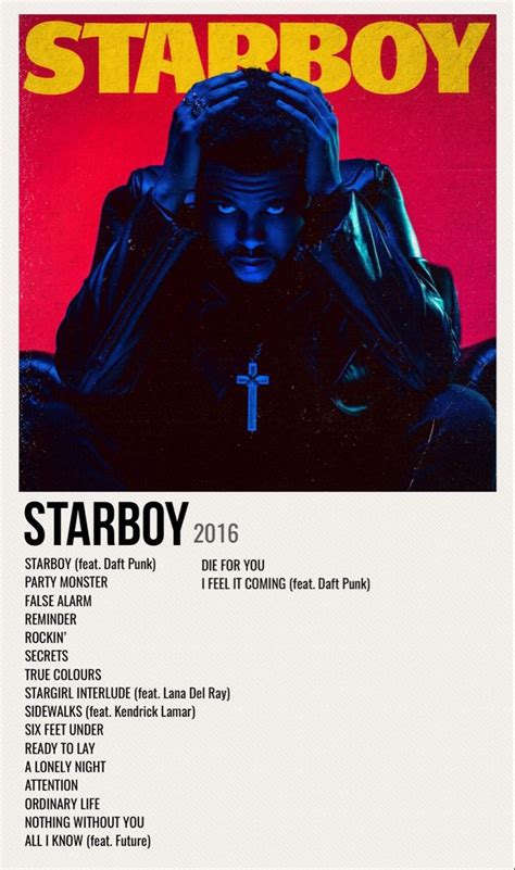 starboy | The weeknd poster, The weeknd album cover, Music poster ideas