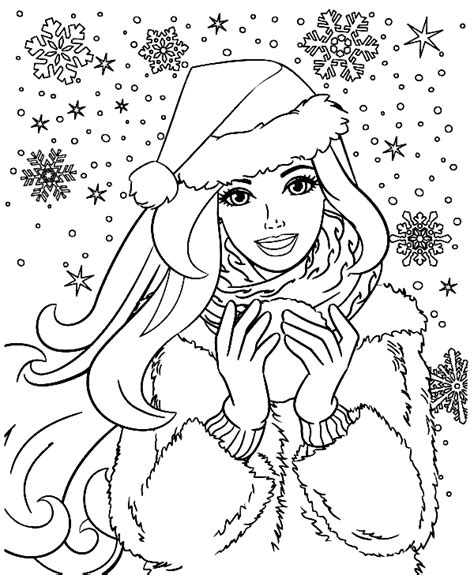 Christmas Barbie Coloring Page - Free Printable Coloring Pages