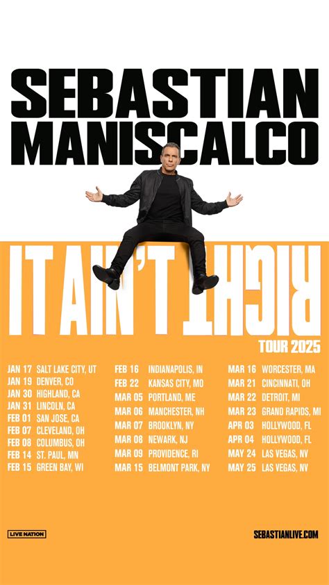 Sebastian Maniscalco 2025 Tour Dates: How to Get Tickets