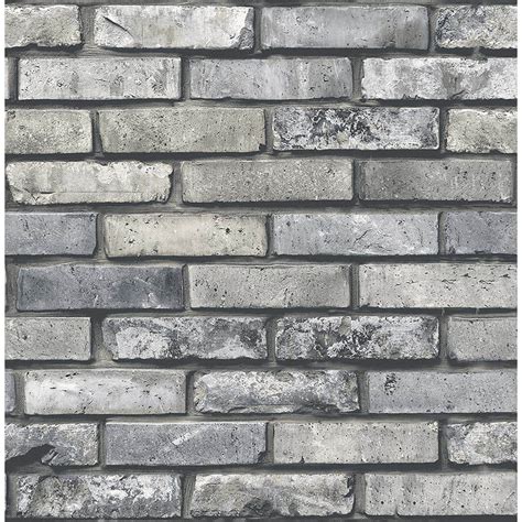 Brewster 56.4 sq. ft. Painted Brick Grey Brick Wallpaper-FD23288 - The Home Depot