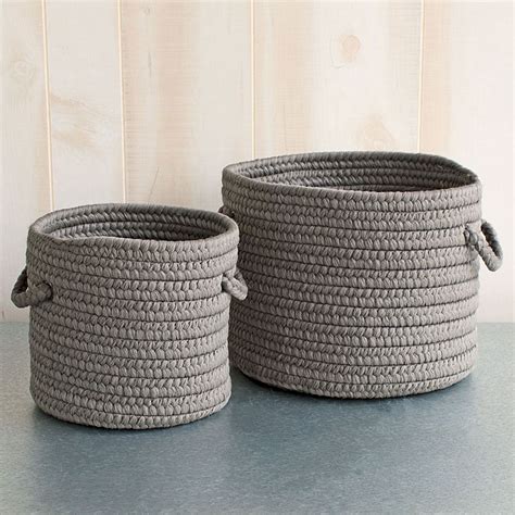 Gray Rope Basket | White Flower Farm