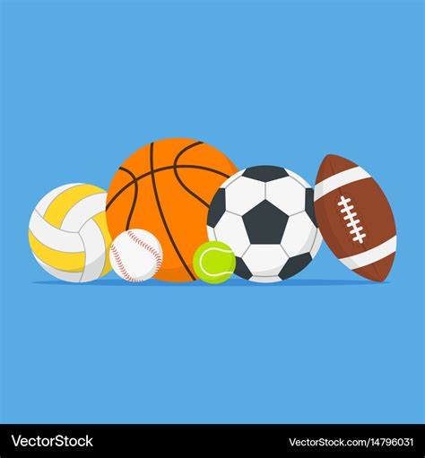 Sports balls set cartoon balls icon Royalty Free Vector