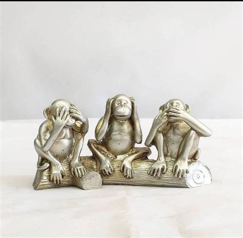 Three Wise Monkeys Statues Bronze Resin Monkey Sculpture | Etsy ...