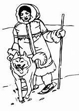 Inuit People Coloring Pages sketch template