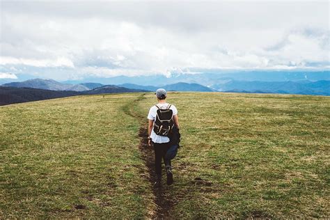 HD wallpaper: man walking on a pathway, person, hiking, trail, daylight ...