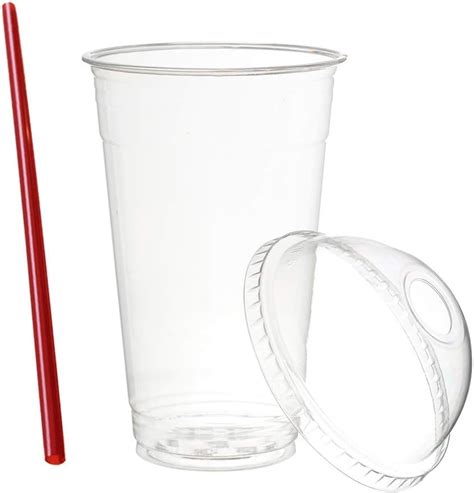 Amazon.com : (1000 Sets) 24 oz Clear Plastic Cups with Dome Lids and ...