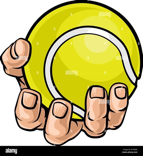 Hand Holding Tennis Ball Stock Vector Image & Art - Alamy