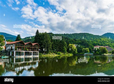 Lake in Dilijan, Armenia. Dilijan town landscape in Armenia. Dilijan is ...