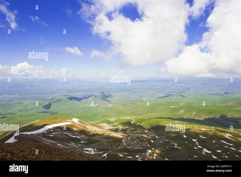 Amazing scenery of the mountain ranges in Georgia under blue sky Stock ...