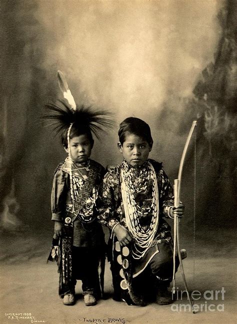 Two Little Braves of the Sac and Fox Tribe A Frank Rinehart Platinotype circa 1900 Photograph by ...