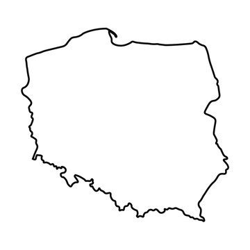 Outline Map Of Poland - Danya Ellette