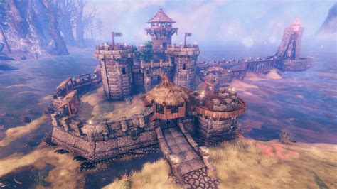 Medieval-style castle with lighthouse, plus some other fun details! (survival with mods) : r/valheim