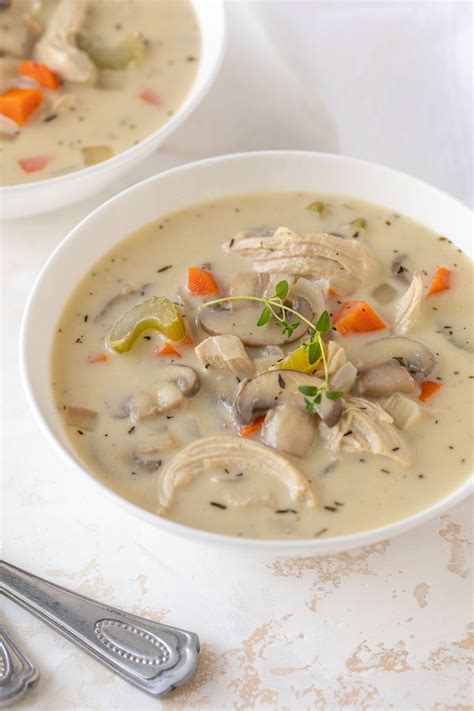 Creamy Chicken and Mushroom Soup | The Blond Cook