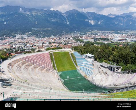 Bergisel Ski Jump at Innsbruck (Austria) during summertime Stock Photo - Alamy