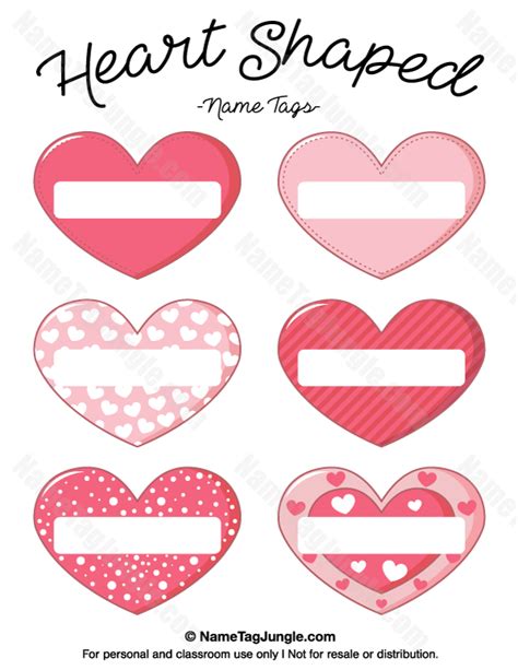 Printable Heart Shaped Name Tags