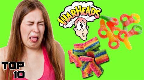 Top 10 Most Sour Candies Of All Time - YouTube